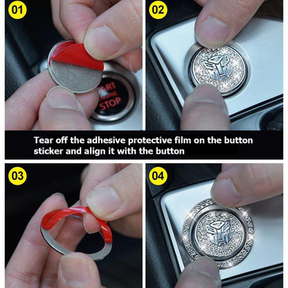 Elegante sierring voor de startknop van de auto
