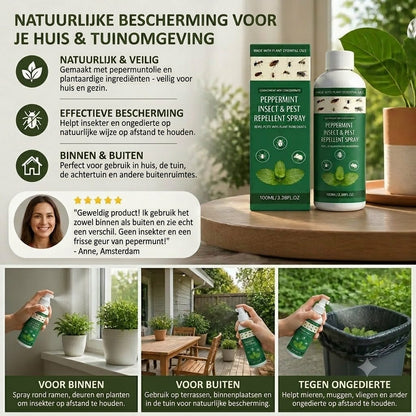 MOONSPRY Pepermunt Insectenspray – Voor zowel binnen- als buitengebruik, een insectenwerend middel geschikt voor slaapkamers en tuinen.