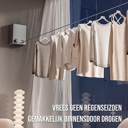 Onzichtbare Waslijn – Uittrekbaar Stalen Droogrek, Zonder Boren, Flexibel Drogen