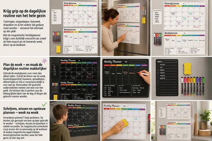 Magnetische familieplanner – Maand-, week- en dagplanning