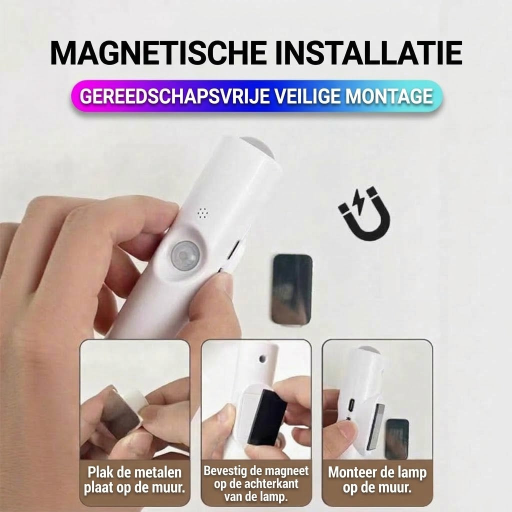 Slimme magnetische sensorlamp met RGB-licht – Oplaadbare bewegingssensorlamp voor kast, trap en sfeerverlichting