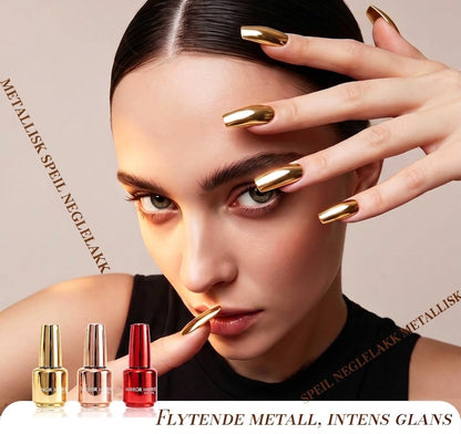 Glanzende metallic nagellak met spiegeleffect