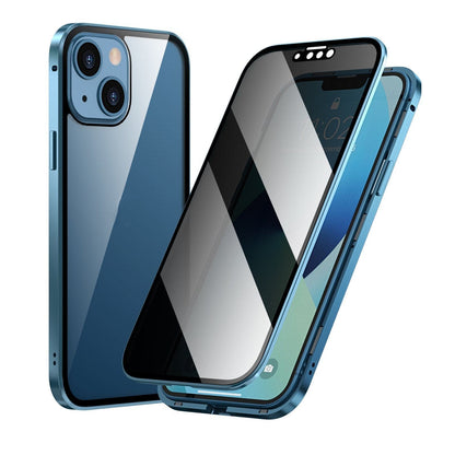 Privacy Magnetisch iPhone Hoesje - 360 Graden Bescherming - Anti-Spy Gehard Glas - Dubbelzijdig & Schokbestendig
