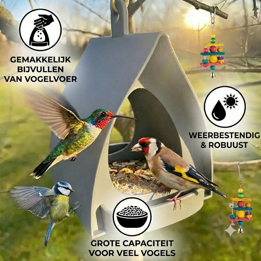 Hangende vogelvoederbak – Grote capaciteit, ideaal voor tuinen en balkons