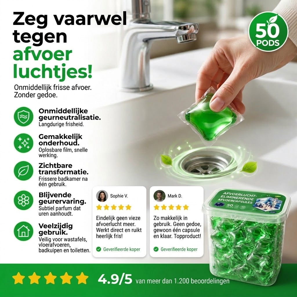 Afvoerontstopper en geurverdrijver tabletten