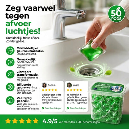 Afvoerontstopper en geurverdrijver tabletten