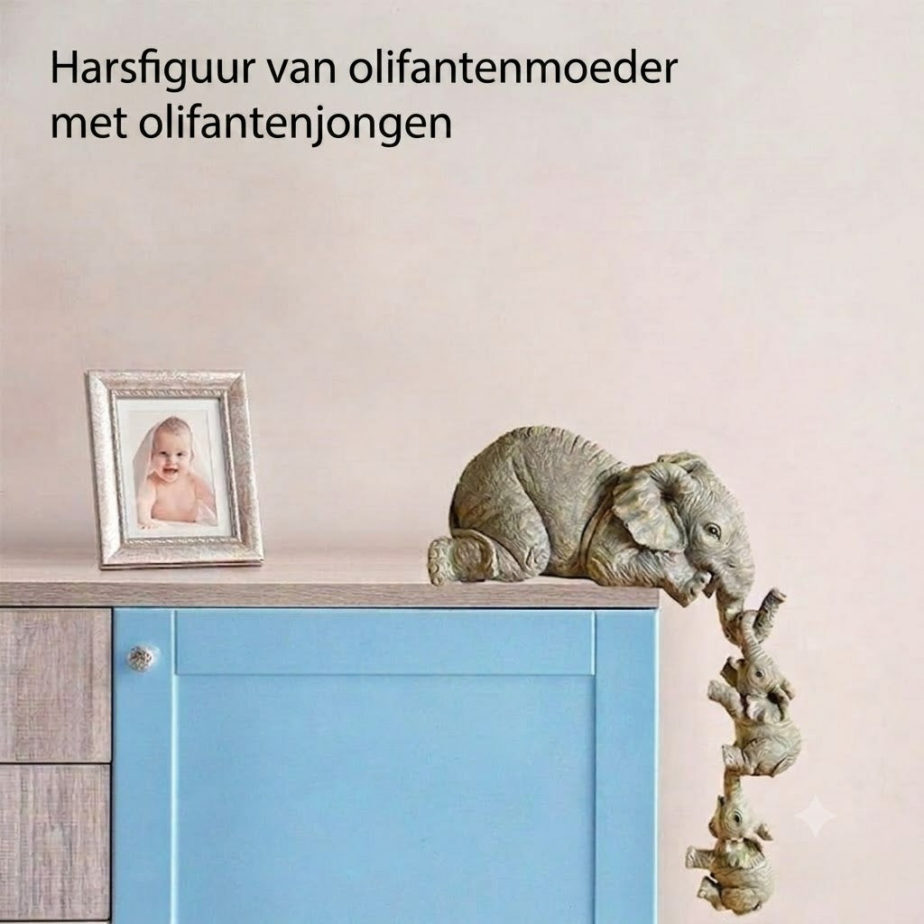 Olifant Vormig hars ornament – symbool voor een hechte familieband