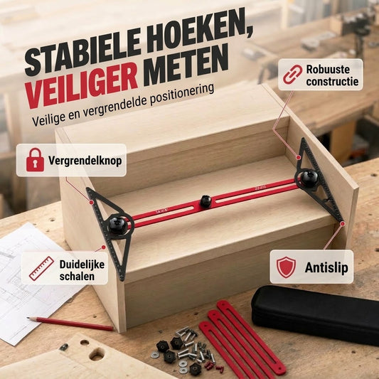 Slijtvast aluminium meetgereedschap – Nauwkeurige meting voor doe-het-zelf en professioneel gebruik