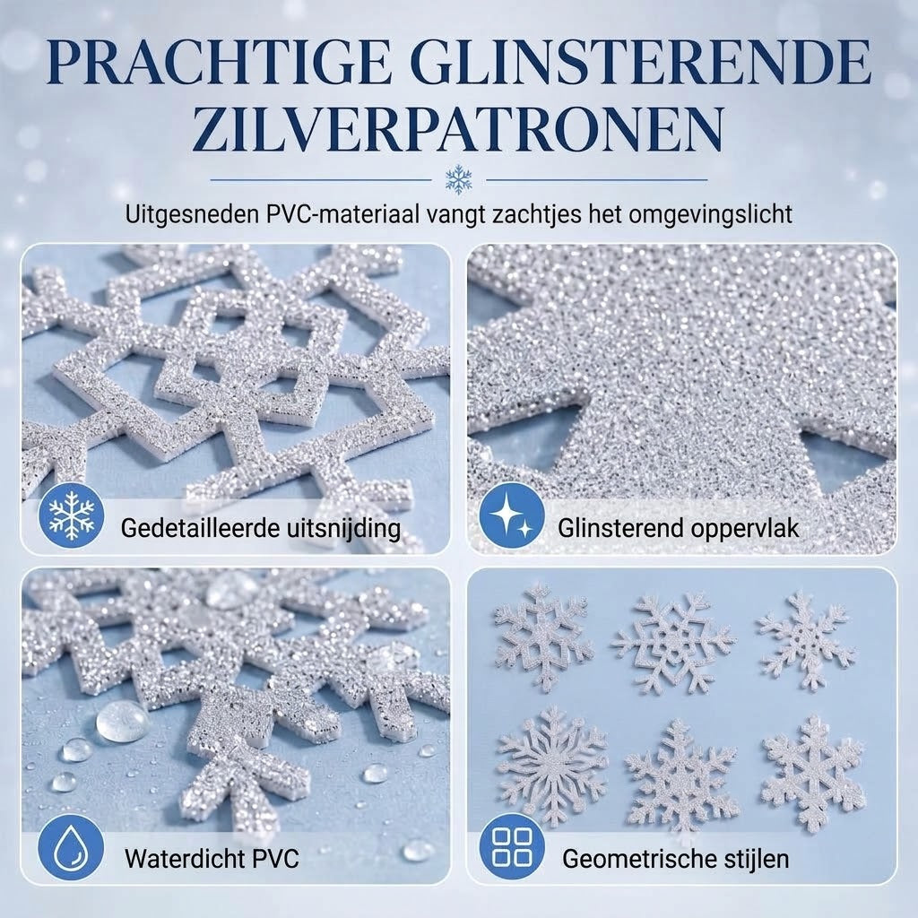 Lichtgevende muurstickers met sneeuwvlokken