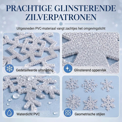 Lichtgevende muurstickers met sneeuwvlokken