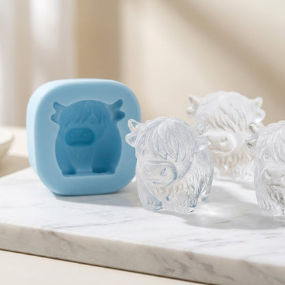 🐮Mini Schotse Hooglander IJsblokjesvorm – Siliconen 3D Voor Ijsklontjes