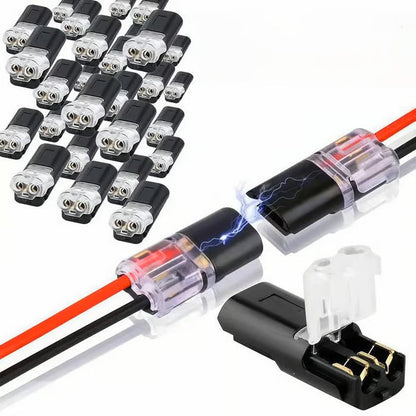 [20 Stuks] Snelle Draadconnectors met Vergrendeling - 2-Polige Stekker Verbinding