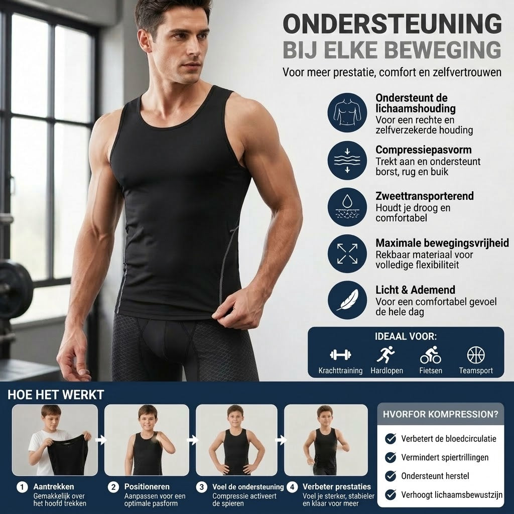 🔥 Tijdelijke aanbieding: 50% korting❗️❗️ Compressie-ondergoed / compressiehemd voor heren – ideaal voor training en fitness