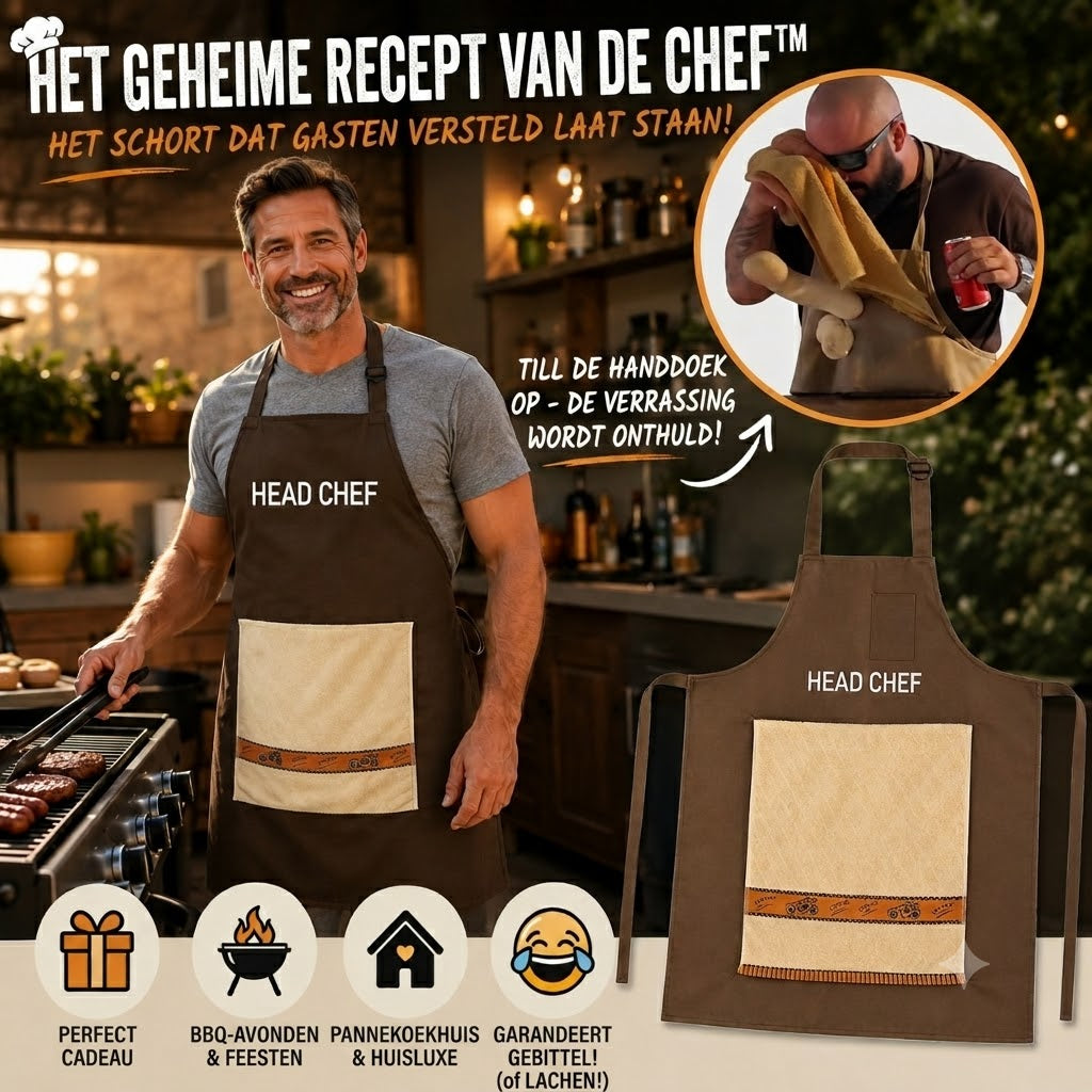 👨‍🍳Het geheim van de chef – dit schort zal je gasten versteld doen staan!😂