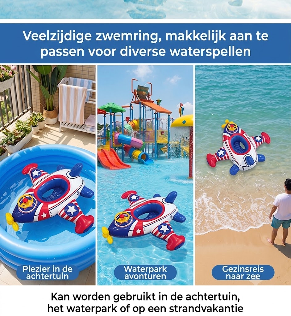 Opblaasbare Zwemband in Vliegtuigvorm voor Kinderen