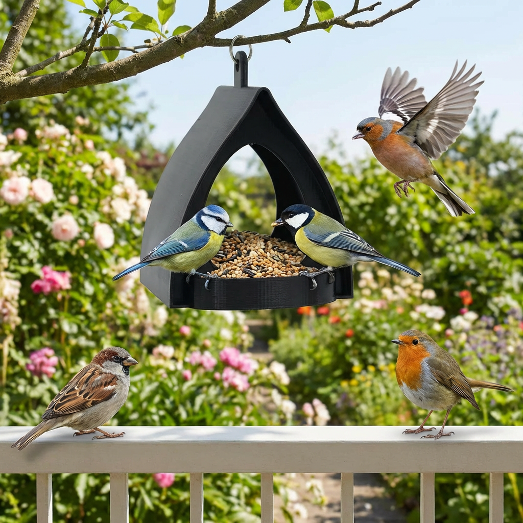 Hangende vogelvoederbak – Grote capaciteit, ideaal voor tuinen en balkons