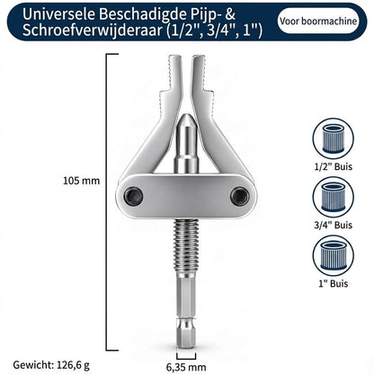 Universele buisextractor voor afgebroken leidingen – Effectieve schroefextractor voor waterleidingen en schroefdraden