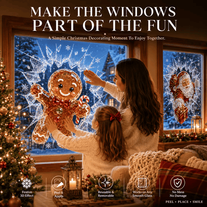 3D-kerststickers met gebroken glas-effect