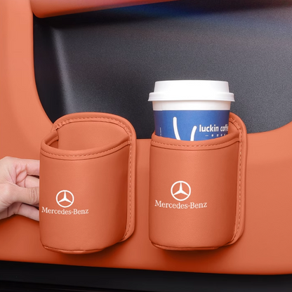 Leren Coffee to Go Houder - Draagbare Bekerhouder met Clip