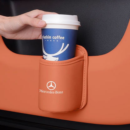 Leren Coffee to Go Houder - Draagbare Bekerhouder met Clip