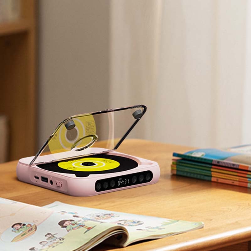 Draagbare CD Speler met Bluetooth - Oplaadbare Discman voor Auto & Onderweg (Anti-Shock)