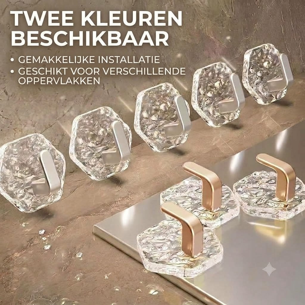 Zelfklevende haken – Zeshoekig golfpatroonontwerp (1 set van 10 stuks)