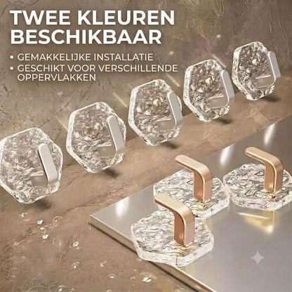Zelfklevende haken – Zeshoekig golfpatroonontwerp (1 set van 10 stuks)