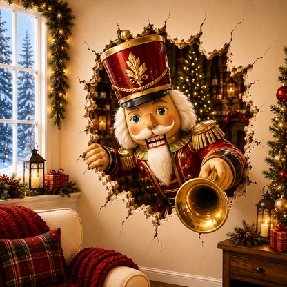 "Breek door" Kerststickers – Creatieve 3D-stickers voor ramen en muren