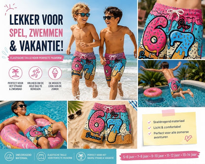🍦Ijsjes en Donuts Print Korte Broek / Shorts met Ijs- en Donutprint🍩