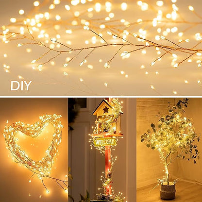 LED koperdraad lichtsnoer met clustereffect