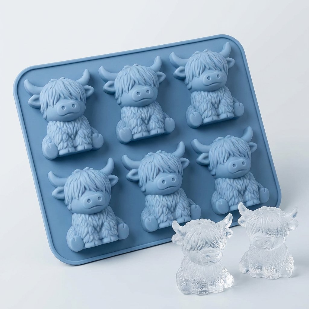 🐮Mini Schotse Hooglander IJsblokjesvorm – Siliconen 3D Voor Ijsklontjes