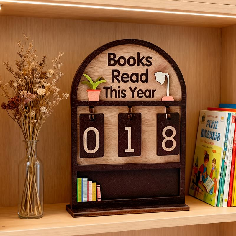 Houten Boekenteller & Leestracker - Voor Reading Challenge (Tot 999).