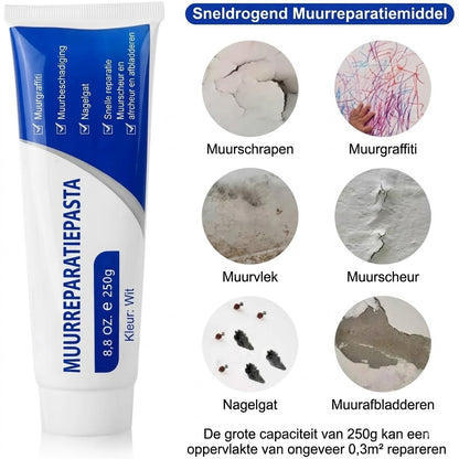 Muurvuller Wit - 250g - Reparatiepasta voor Gaten en Scheuren