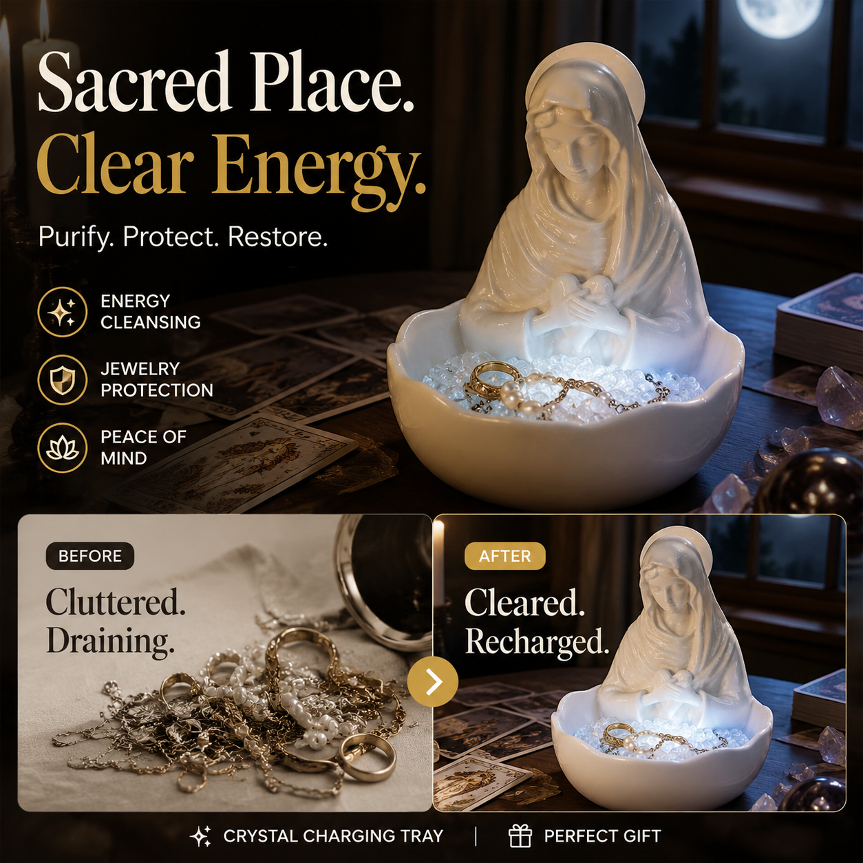 🔥📢📢 Tijdelijke actie: 50% korting! 🎁🙏 Madonna Bowl – Koester uw schatten, vind innerlijke rust