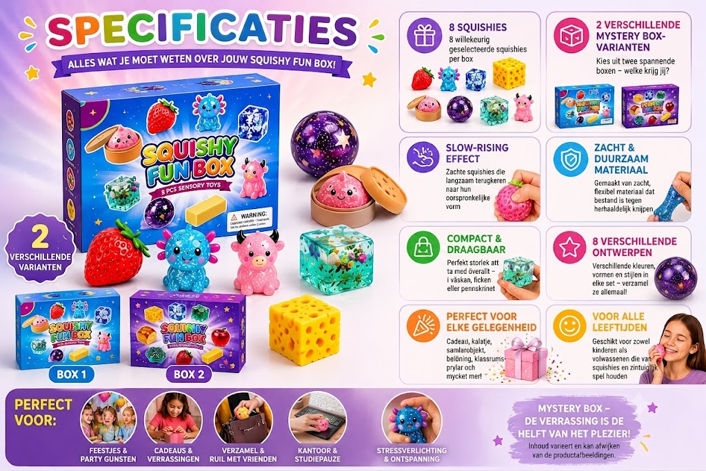 Grappige & Schattige Squishy Box – De Populaire Bestseller in de Magische Mystery Box!