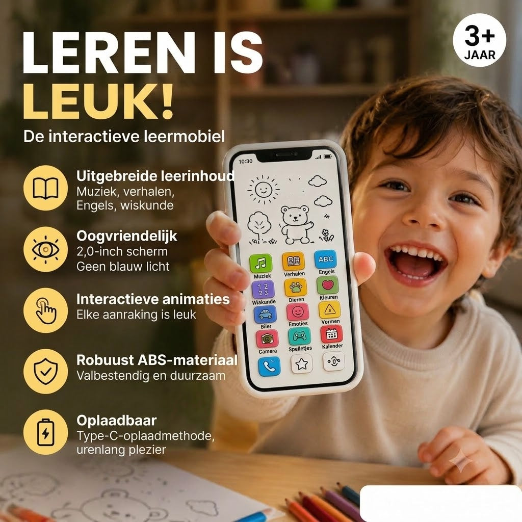 🔥📢 50% korting 📱 Educatieve smartphone voor kinderen | Spelenderwijs leren, oogvriendelijk ontwerp – de ideale keuze om te leren ✨👶