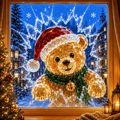 3D-kerststickers met gebroken glas-effect