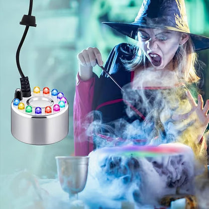 12 LED ultrasone mistmaker — produceert koude nevel en kleurrijke lichten