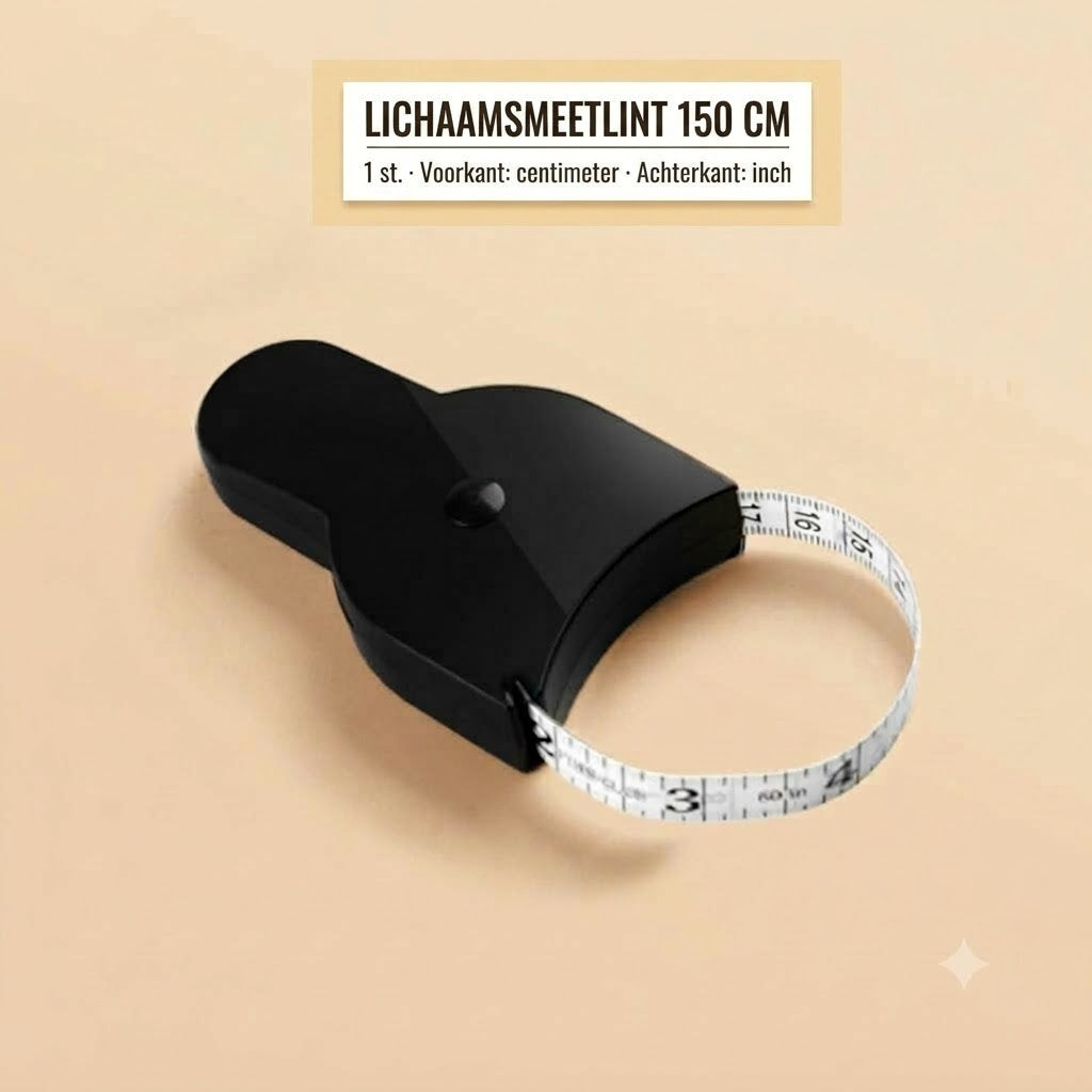 Automatisch oprolbaar 3D-lichaamsmeetlint – Voor nauwkeurige meting van taille, heupen, borst en armen