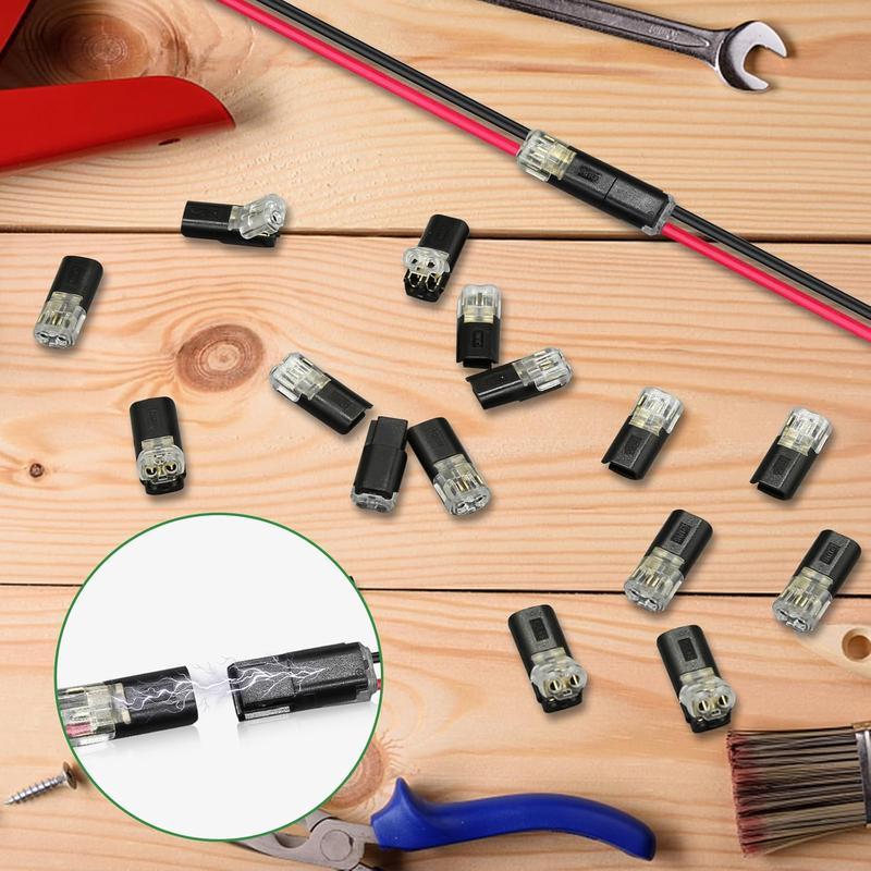 [20 Stuks] Snelle Draadconnectors met Vergrendeling - 2-Polige Stekker Verbinding