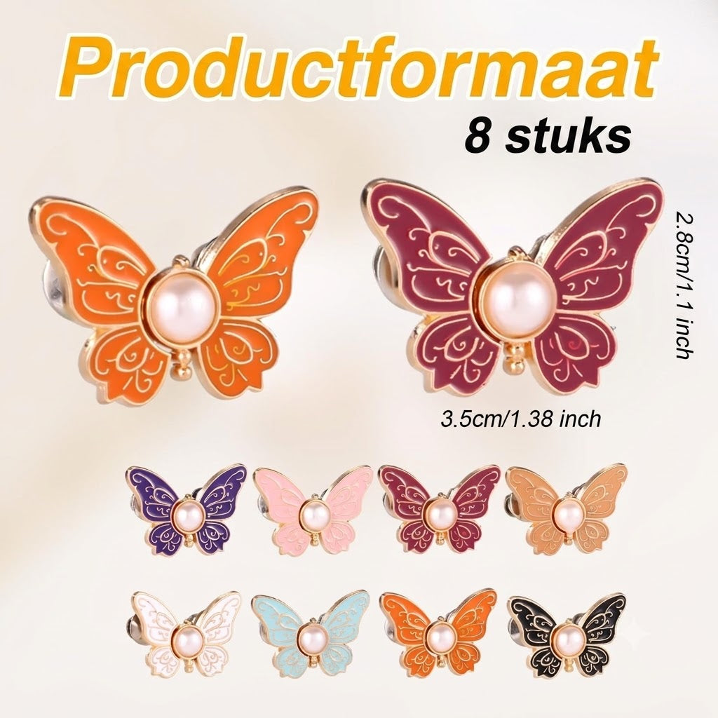 🦋Afneembare vlindergesp-Zeg vaarwel broeken die afzakken!（1 Set 8 Stuks）