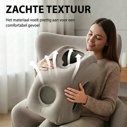 Opblaasbaar ergonomisch reiskussen – Compact en draagbaar nekkussen voor vliegtuig, trein en auto