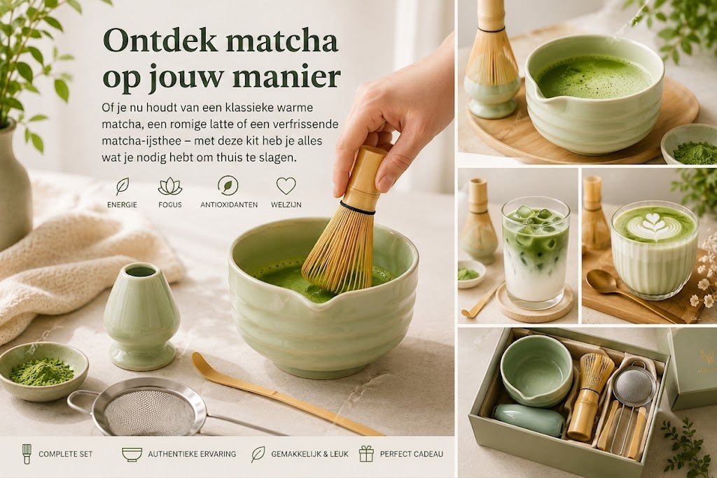 🍵Matcha Garde Set – Alles wat je nodig hebt voor die coffeeshopsfeer in huis💚