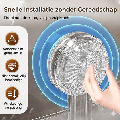 No-drill drainable wall-mounted storage rack