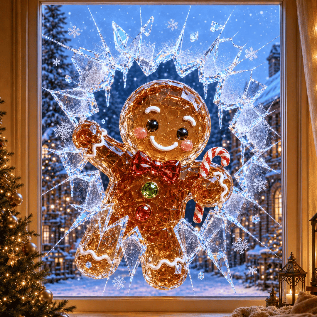 3D-kerststickers met gebroken glas-effect