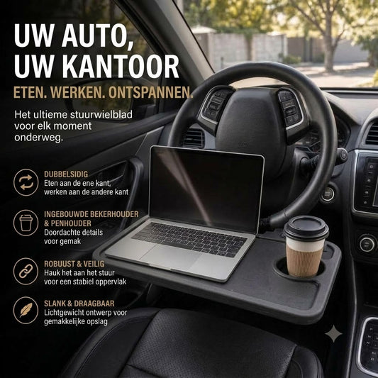 Dubbelzijdige stuurwieltafel voor de auto – laptoptafel