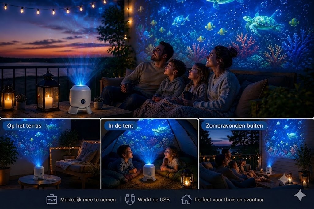 OceanDream Oceaanprojector met Draaiende LED-verlichting – Creëer een Dromerige Nacht