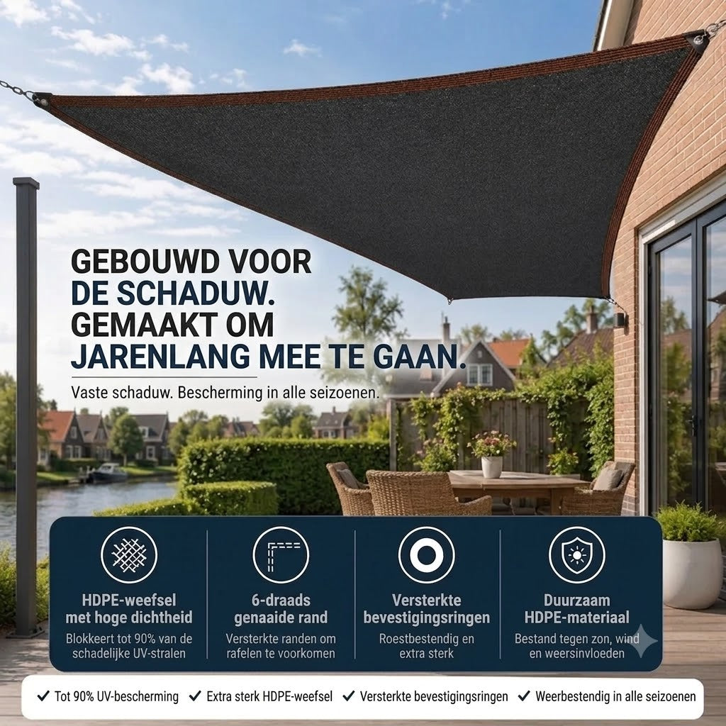 SunChill™ | Premium HDPE Schaduwdoek voor Koele Schaduw en Uv-bescherming
