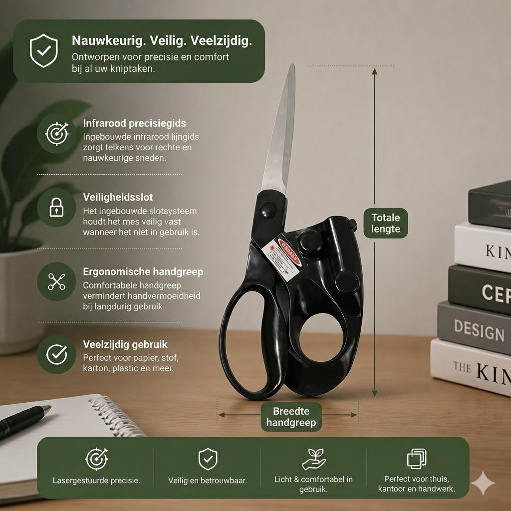 Infrarood Geleide Schaar – Nauwkeurige Uitlijning voor Naaiwerk en Knutselen
