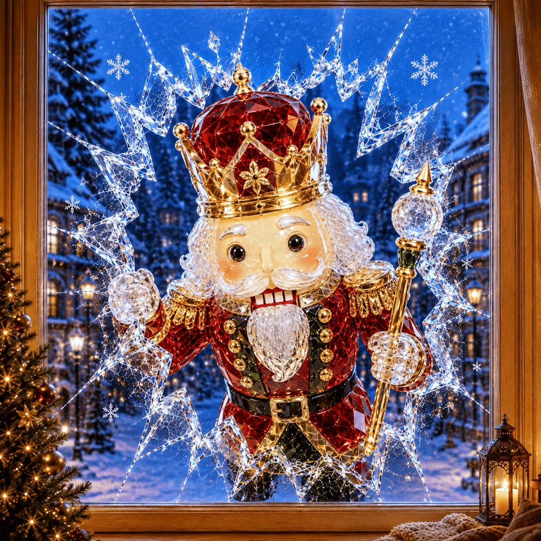 3D-kerststickers met gebroken glas-effect